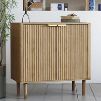 Phoenix Bufet Kabinet Konsol Meja Modern Berkualitas Tinggi dari Kayu Oak dengan Ketinggian yang Dapat Disesuaikan, 2 Laci, Garansi 1 Tahun, Ruang Tamu