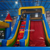 Castillo Inflable para Niños, Comercial, de PVC, para Exteriores, con Tobogán de Doble Carril, para Patios Traseros, Certificado EN14960