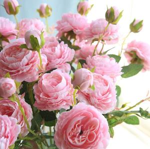 Trang Trí Đám Cưới Châu Âu Hoa Mẫu Đơn Nhân Tạo 3 Đầu Thân Cây Hoa Mẫu Đơn Lụa Hoa Hoa Mẫu Đơn Trang Trí Cho Bán - Product Image 1