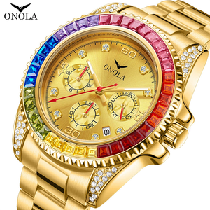 Reloj Onola 6842G Fashion Rainbow Diamond para Hombre, Multifuncional, de Cuarzo, Acero Inoxidable, Resistente al Agua 30M - Product Image 3