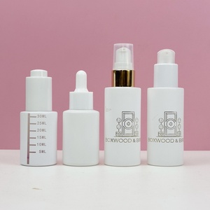 1oz 2oz 4oz 15ml 30ml 60ml White Cosmetics <b>Empty</b> Essential Oil Face Serum Glass Dropper <b>Bottles</b> with Dropper Lid and Lotion Lids - Product Image 5