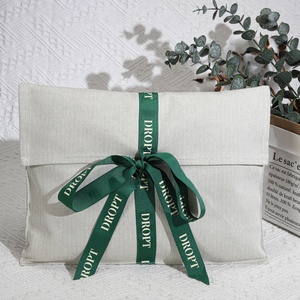 Khuyến mãi Xương Cá bông twill phong bì túi với Tie tùy chỉnh logo in bông quà tặng ví túi xách nước hoa túi bụi - Product Image 1