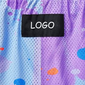 กางเกงวิ่งออกกำลังกายผู้ชายลายโลโก้สีสันสดใสสำหรับฤดูร้อน ผ้าโพลีเอสเตอร์ผสมสแปนเด็กซ์ ระบายอากาศได้ดี กางเกงขาสั้นแบบซับลิเมชั่นผ้าตาข่าย - Product Image 5