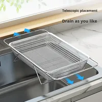 Nouveau modèle d'évier de cuisine panier pour lave-vaisselle égouttoir rétractable en acier inoxydable égouttoir à vaisselle à un niveau