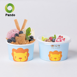 Nhỏ 3oz 5oz 8oz sữa chua đông lạnh Gelato dùng một lần phân hủy sinh học biểu tượng tùy chỉnh giấy tùy chỉnh <span class=keywords><strong>Ice</strong></span>-<span class=keywords><strong>cream</strong></span> cup với logo - Product Image 1