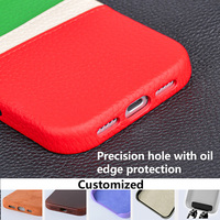Couverture de téléphone en cuir véritable à motif litchi personnalisable OEM ODM de bonne qualité compatible pour iPhone 17 16 Pro Promax Air