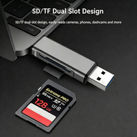 Pembaca Kartu SD TF USB Type C Multifungsi dengan Casing Aluminium, Plug and Play untuk PC, Mac, Android, Windows, Laptop, Desktop