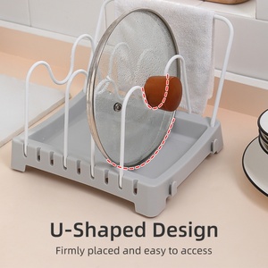 Spoon Rest and Lid Holder <b>Pan</b> Cover Holder Pot Lid Storage Pot Lid Holder Cutting Board Drain Rack Countertop Shelf - Product Image 5