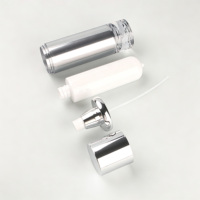 Flacon de lotion cosmétique personnalisé en argent mat électro-plaqué de qualité supérieure 30 ml 50 ml 100 ml et pots de crème pour soins de la peau 30 g 50 g