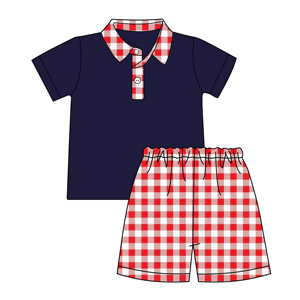 Vêtements de maison décontractés pour enfants, modèles <span class=keywords><strong>en</strong></span> vichy, tenues confortables et assorties pour la famille, le 4e de <span class=keywords><strong>juillet</strong></span> - Product Image 2