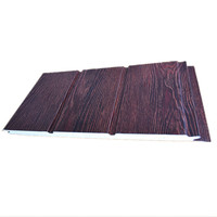 Panneau de revêtement mural extérieur de haute qualité Panneaux sandwich en mousse PU Maison préfabriquée Revêtement extérieur en bois de couleur Matériau isolé