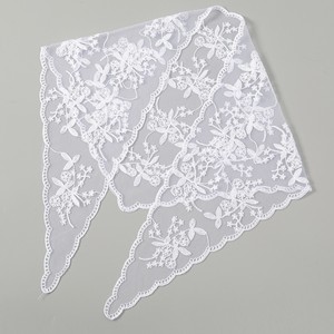 Voile de mariée européen <span class=keywords><strong>et</strong></span> américain en dentelle florale appliquée, foulard triangulaire, nouvelle collection printemps/été, couleur unie noir <span class=keywords><strong>et</strong></span> blanc - Product Image 4