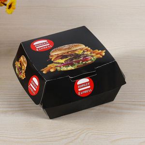 Caja de papel plegable biodegradable personalizada FTS para hamburguesa/pollo/comida rápida - Product Image 4
