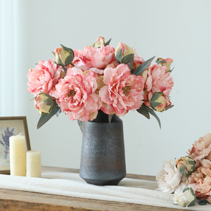 Nouveau <span class=keywords><strong>bouquet</strong></span> <span class=keywords><strong>de</strong></span> fleurs artificielles <span class=keywords><strong>de</strong></span> <span class=keywords><strong>pivoine</strong></span> et <span class=keywords><strong>de</strong></span> rose persane style chinois, <span class=keywords><strong>peinture</strong></span> à l'huile, pour salon, table à manger, mariage, maison - Product Image 3