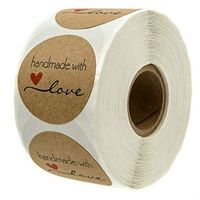 Rouleau d'autocollants de remerciement ronds en papier kraft, étiquettes adhésives pour l'emballage de cadeaux pour petites entreprises
