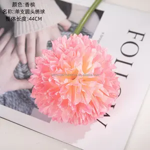 Nuovo arrivo sfera di seta crisantemo fiore artificiale per la decorazione della casa di nozze vendita calda singolo dente di leone fiore artificiale