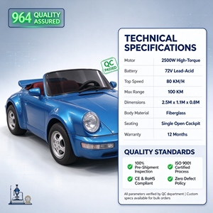 รถดริฟท์ไฟฟ้าความเร็วสูง 80 กม./ชม. แบตเตอรี่ 72V สไตล์เรโทร สำหรับผู้ใหญ่ ระยะทางวิ่ง 100 กม. เหมาะสำหรับรีสอร์ท ท่องเที่ยว ขายส่ง - Product Image 3