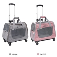 Sac de transport pour chat et chien en tissu Oxford, extra-large, à roulettes, à porter à l'épaule/en bandoulière, détachable