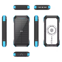 Top vente charge rapide 20000mAh double sortie USB chargeur sans fil portable de banque d'énergie solaire avec lumière torche LED