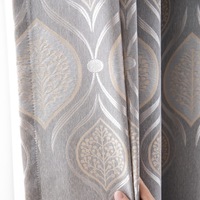 Rideaux occultants jacquard en polyester à œillets, motif feuilles dorées de luxe, ignifuges, isolants, sur mesure, toutes saisons, design moderne