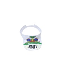 Casquette décontractée unisexe tendance en polyester 100 % avec impression numérique du drapeau d'Haïti, idéale pour l'été et ajustable