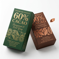 Caja de Embalaje para Barras de Chocolate de Dubái con Logotipo Personalizado, Caja de Cartón Blanca con Estampado en Caliente Dorado y Plateado de Grado Alimenticio, con Relieve y Acabado UV