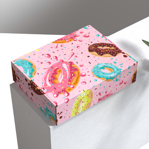 Boîte de papier d'emballage de biscuits de qualité alimentaire beignet à impression numérique avec logo personnalisé Beauty Design - Product Image 2