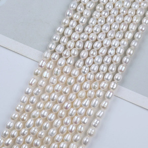 Perlas de Agua Dulce Blancas Hechas a Mano en Zhuji, de 7-8 mm, Perlas Naturales en Forma de Metro Dispersas para Hacer Collares y Pulseras - Product Image 2