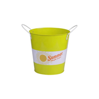 Seau à glace rond vert personnalisé en métal baril de bière rond vert en étain