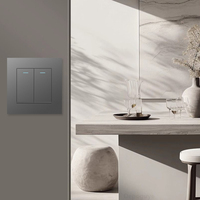 86*86mm gris blanc noir panneau en plastique commutateurs d'alimentation, EU/UK Standard électrique 1/2/3/4 Gang 1 /2Way interrupteur d'éclairage mural 10A 250V