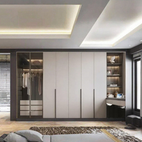 Système de dressing moderne pour chambre à coucher, armoire modulaire d'angle en bois sur mesure avec tiroirs pour vêtements