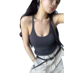 Débardeur court tricoté sans manches pour femme, style décontracté et sexy, nouvelle collection, coupe ajustée, style « Pure Desire » pour l'été - Product Image 1