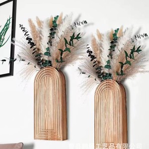 Soporte de madera para macetas montado en la pared, ovalado, 13,7 cm x 29,8 cm, para sala de estar y comedor, soporte decorativo para plantas - Product Image 2