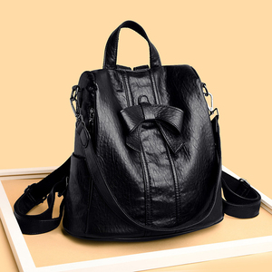 Petit <span class=keywords><strong>sac</strong></span> à <span class=keywords><strong>dos</strong></span> antivol en PU noir de haute qualité, mignon, style coréen, pour étudiantes, femmes, avec fermeture éclair et doublure en polyester - Product Image 3