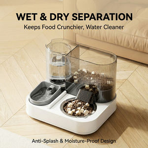 Distributore Automatico 2 in 1 per Animali Domestici, Ciotola per Cani e Gatti da Interno in Plastica per Cibo e Acqua - Product Image 3