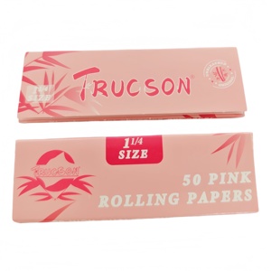 กระดาษมวนบุหรี่ TRUCSON สีชมพู ขนาด 1 1/4  ทำจากเส้นใยพืชธรรมชาติ  ไหม้ช้า  ไม่มีสี  ไม่มีคลอรีน  50 แผ่น/เล่ม, 50 เล่ม/กล่อง - Product Image 4