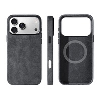 Coque de téléphone iPhone 18 Pro authentique en Alcantara italien, boutons métalliques entièrement recouverts, aimants puissants, prix d'usine