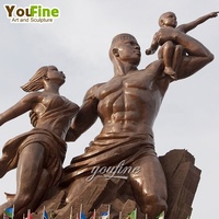 Statues de monuments de la Renaissance africaine en bronze sur mesure de grande taille