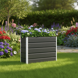 Maceta de Acero Antracita de 39.37 x 15.75 x 29.53 Pulgadas, Moderna y Resistente para Jardín - Product Image 2