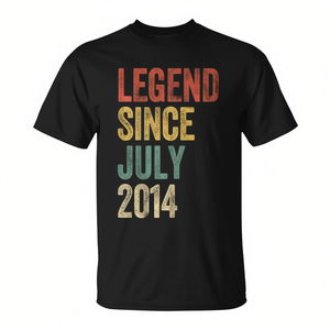 Legend Since July 2014 T-shirt unisex con stampa serigrafica a maniche corte e girocollo, regalo di compleanno per bambini di 11 anni - Product Image 2