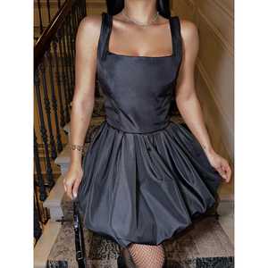 Robe de soirée mini noire Freya à bretelles - Product Image 4