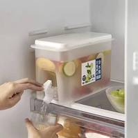 Petits distributeurs d'eau pour réfrigérateur, distributeur de boissons glacées en plastique pour gallon, contenants à jus avec couvercles