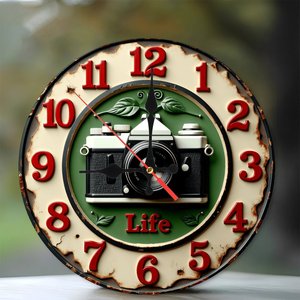 Round Wooden Wall <b>Clock</b> 25x25Cm Silent Design Home Bedroom Hanging <b>Clock</b> - Product Image 1