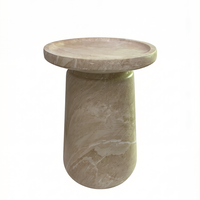 Table basse moderne en oxyde de magnésium, table d'appoint en marbre crème, tabouret, meubles de salon, utilisation intérieure et extérieure