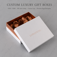 Coffret Cadeau Rigide Personnalisé en Marbre pour Femme, Emballage Haut de Gamme avec Ruban Or Rose, Sac Coloré, Bijoux, Cosmétiques, Mariage, Lamination Mate