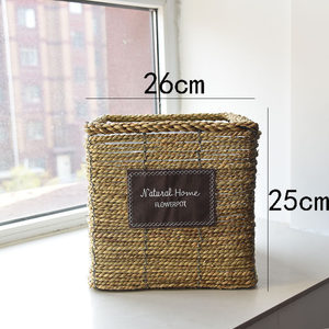 Cesto Portaoggetti <span class=keywords><strong>in</strong></span> <span class=keywords><strong>Vimini</strong></span> a Cono Invertito con Manico, Decorazione per la Casa, Vendita Calda di Fabbrica - Product Image 6