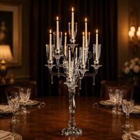 Candélabre en cristal à 7 bras pour mariage, décoration d'intérieur, soirée, centre de table de mariage en cristal à 5 bras