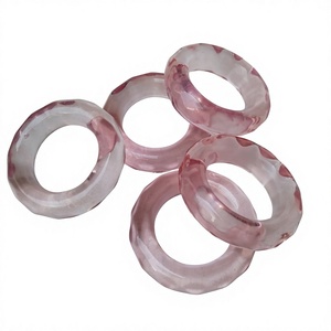 Anillos de Servilleta Modernos de Resina Pulida para Fiestas, Hogar, Hotel, Restaurante - Decoración de Mesa Ecológica con Diseño de Diamante Tallado - Product Image 4