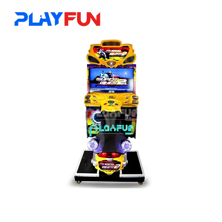 PlayFun Indoor playground super bike 2 moto motorcycle driving car racing arcade video games machine for gameroom