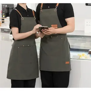 Grembiule da Cucina Impermeabile Professionale, Uniforme da Lavoro per Ristorante/Negozio, per Camerieri, Uomo/Donna, con Tasche, Grembiule per Pulizie - Product Image 5